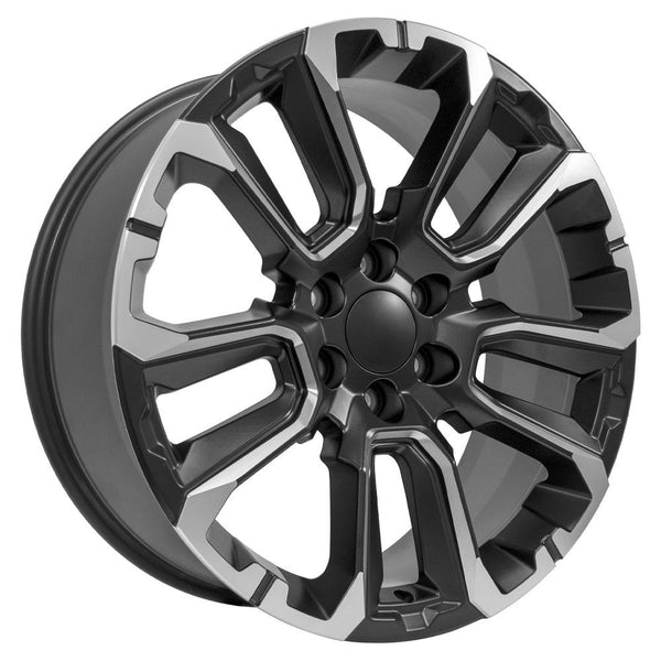 22" Wheel fits Chevrolet Suburban 1500 - CV68 Milled Edge Satin Black 22x9
