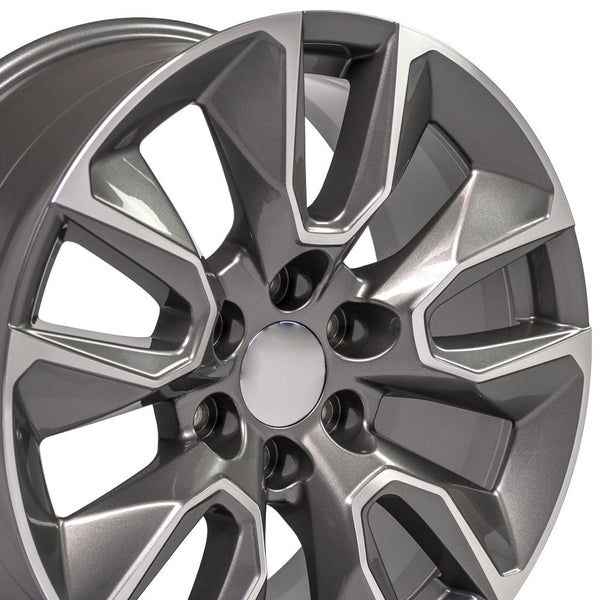 20 inch Rim Fits Chevy Silverado RST CV32 Gunmetal Machined Chevy Truck Wheel