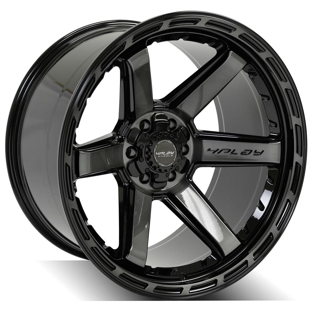 22" 4PLAY GEN3 Wheel fits Ram-Dodge-Jeep-GM-Ford - 4P63 Brushed Black 22x12