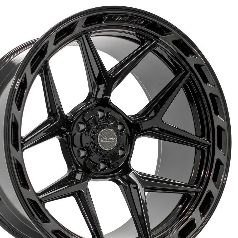 24" 4PLAY GEN3 Wheel fits GM-Ford-Lincoln-Nissan-Toyota - 4P55 Brushed Black 24x12