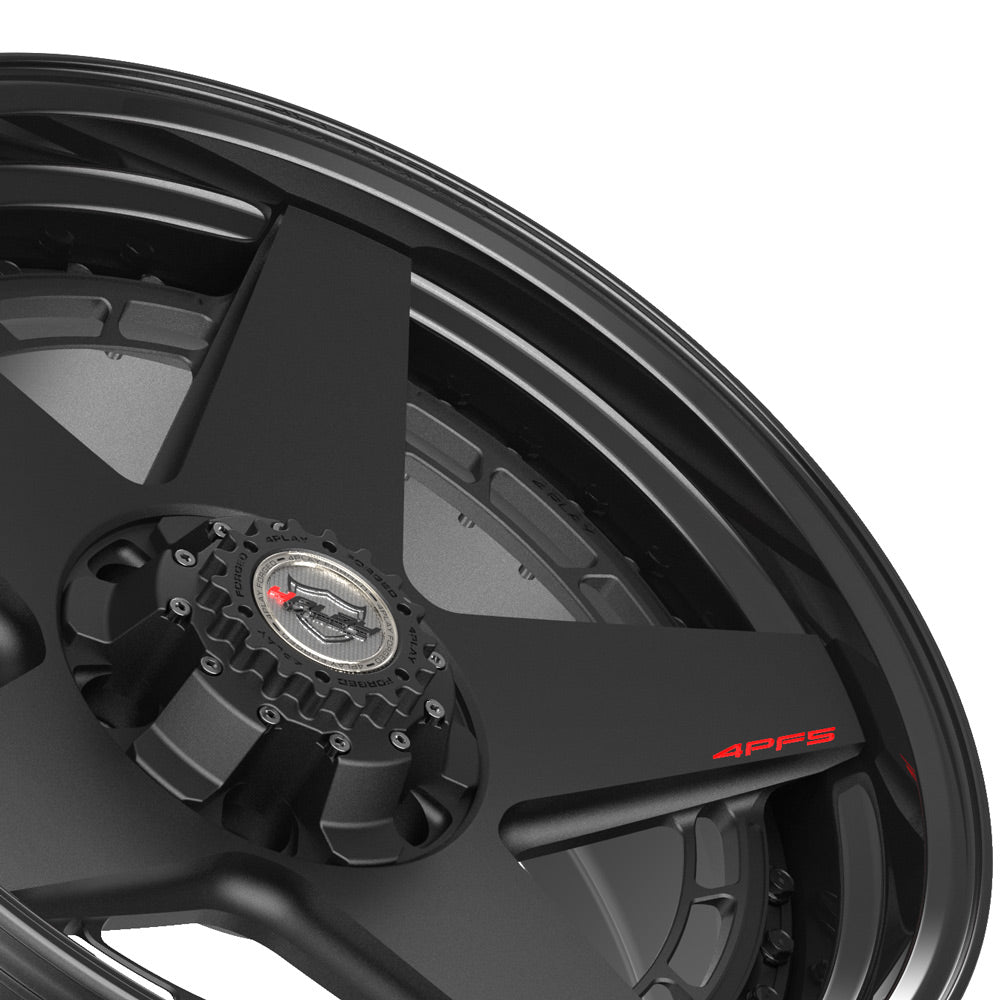 20x9 4PLAY Wheel for GM-Ford-Lincoln-Nissan-Toyota 4PF5 - Gloss Black Barrel with Matte Center|Suncoast Wheels high quality affordable replacement rims, replica OEM stock wheels, quality budget rims