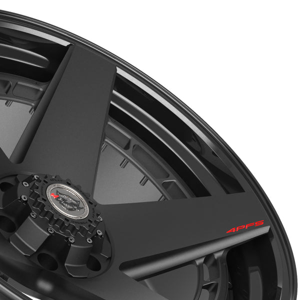 22x10 4PLAY Wheel for GM-Ford-Lincoln-Nissan-Toyota 4PF5 - Gloss Black Barrel with Matte Center|Suncoast Wheels high quality affordable replacement rims, replica OEM stock wheels, quality budget rims