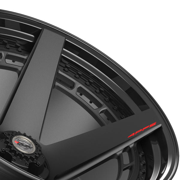 24x14 4PLAY Wheel for Ram-Dodge-Jeep-GM-Ford 4PF5 - Gloss Black Barrel with Matte Center|Suncoast Wheels high quality affordable replacement rims, replica OEM stock wheels, quality budget rims