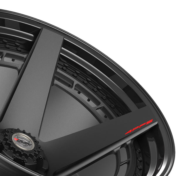 24x14 4PLAY Wheel for GM-Ford-Lincoln-Nissan-Toyota 4PF5 - Gloss Black Barrel with Matte Center|Suncoast Wheels high quality affordable replacement rims, replica OEM stock wheels, quality budget rims