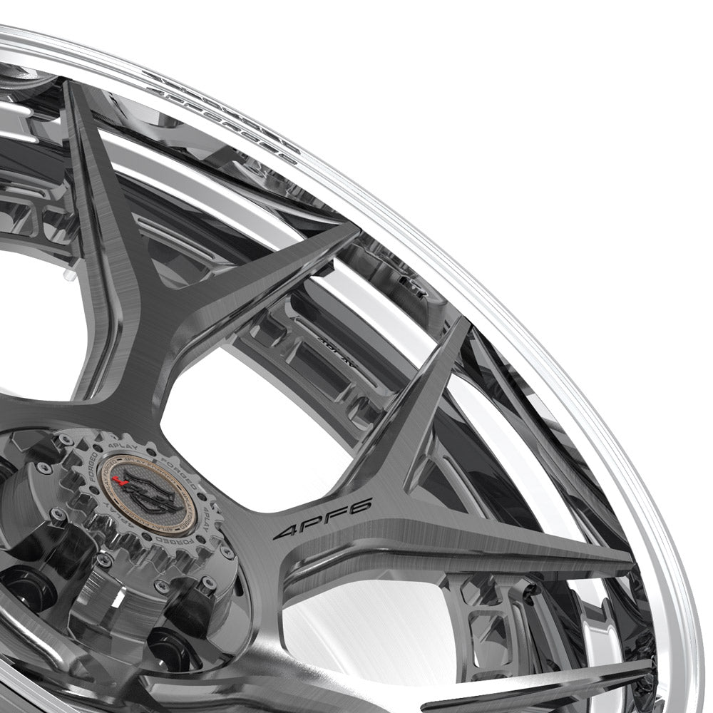22x10 4PLAY Wheel for Ram-Dodge-Jeep-GM-Ford 4PF6 - Polished Barrel with Tinted Clear Center|Suncoast Wheels high quality affordable replacement rims, replica OEM stock wheels, quality budget rims