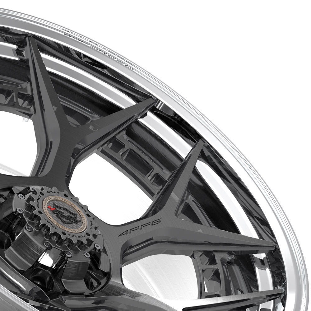 22x10 4PLAY Wheel for GM-Ford-Lincoln-Nissan-Toyota 4PF6 - Polished Barrel with Tinted Clear Center|Suncoast Wheels high quality affordable replacement rims, replica OEM stock wheels, quality budget rims