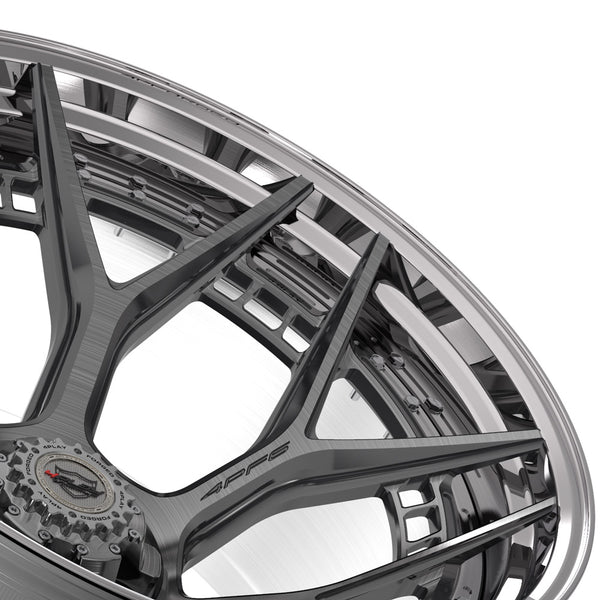 24x14 4PLAY Wheel for GM-Ford-Lincoln-Nissan-Toyota 4PF6 - Polished Barrel with Tinted Clear Center