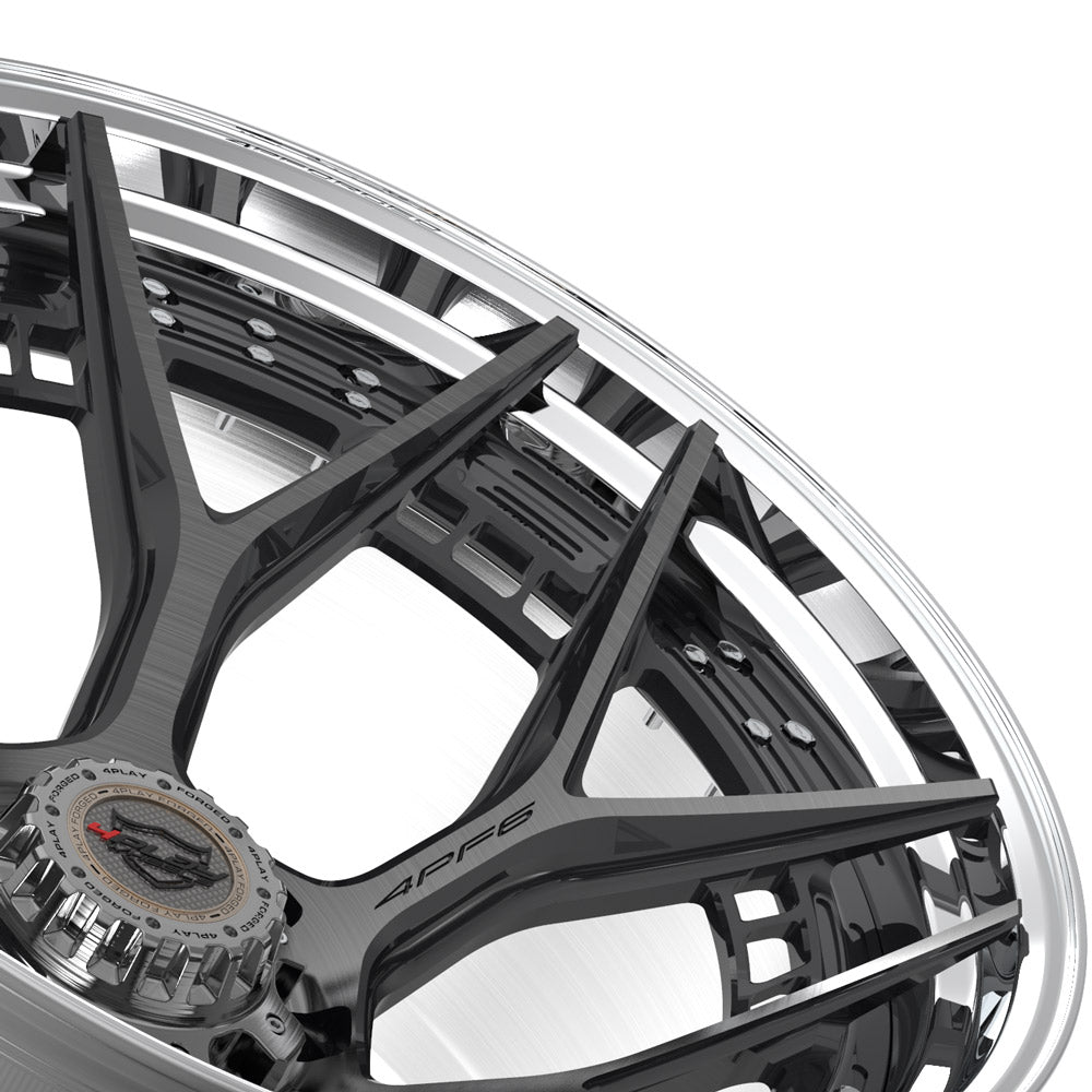 24x14 4PLAY Wheel for GM-Ford-Dodge-Hummer 4PF6 - Polished Barrel with Tinted Clear Center|Suncoast Wheels high quality affordable replacement rims, replica OEM stock wheels, quality budget rims
