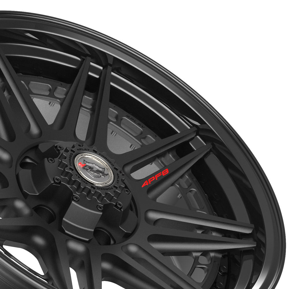 20x9 4PLAY Wheel for Ram-Dodge-Jeep-GM-Ford 4PF8 - Gloss Black Barrel with Matte Center|Suncoast Wheels high quality affordable replacement rims, replica OEM stock wheels, quality budget rims