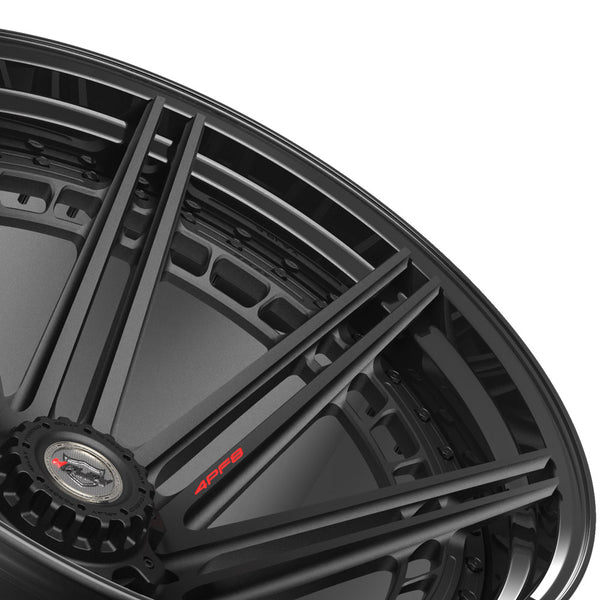 24x14 4PLAY Wheel for Chevy-GMC 4PF8 - Gloss Black Barrel with Matte Center|Suncoast Wheels high quality affordable replacement rims, replica OEM stock wheels, quality budget rims