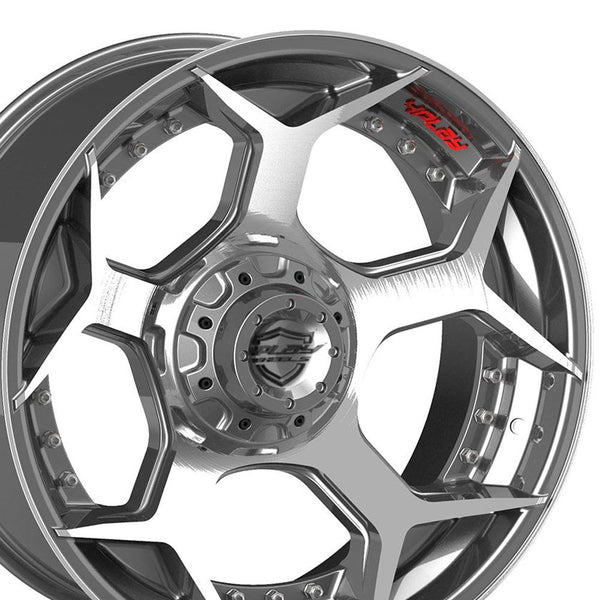 20" 4PLAY Wheel fits Ram-Dodge-Jeep-GM-Ford - 4P50 Brushed Gunmetal Rim 20x10