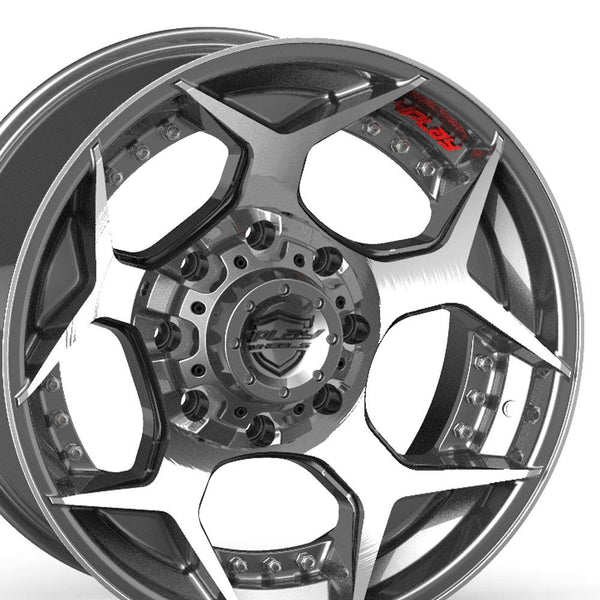 20" 4PLAY Wheel fits GM-Ford-Dodge-Hummer - 4P50 Brushed Gunmetal Rim 20x10