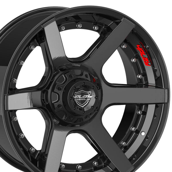 20" 4PLAY Wheel fits Ram-Dodge-Jeep-GM-Ford - 4P60 Brushed Black Rim 20x10