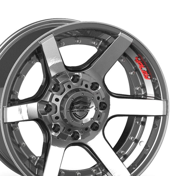 22" 4PLAY Wheel fits GM-Ford-Dodge-Hummer - 4P60 Brushed Gunmetal Rim 22x10