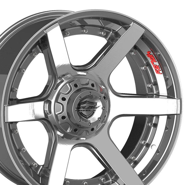 22" 4PLAY Wheel fits GM-Ford-Lincoln-Nissan-Toyota - 4P60 Brushed Gunmetal Rim 22x12