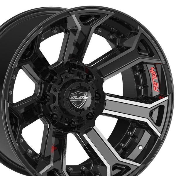 22" 4PLAY Wheel fits GM-Ford-Dodge-Hummer - 4P70 Brushed Black Rim 22x10