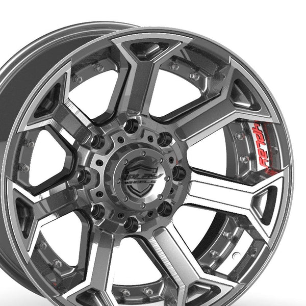 20" 4PLAY Wheel fits GM-Ford-Dodge-Hummer - 4P70 Brushed Gunmetal Rim 20x10