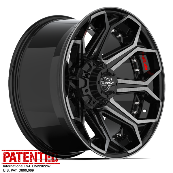 22" 4PLAY Wheel fits GM-Ford-Lincoln-Nissan-Toyota - 4P80R Brushed Black Rim 22x12