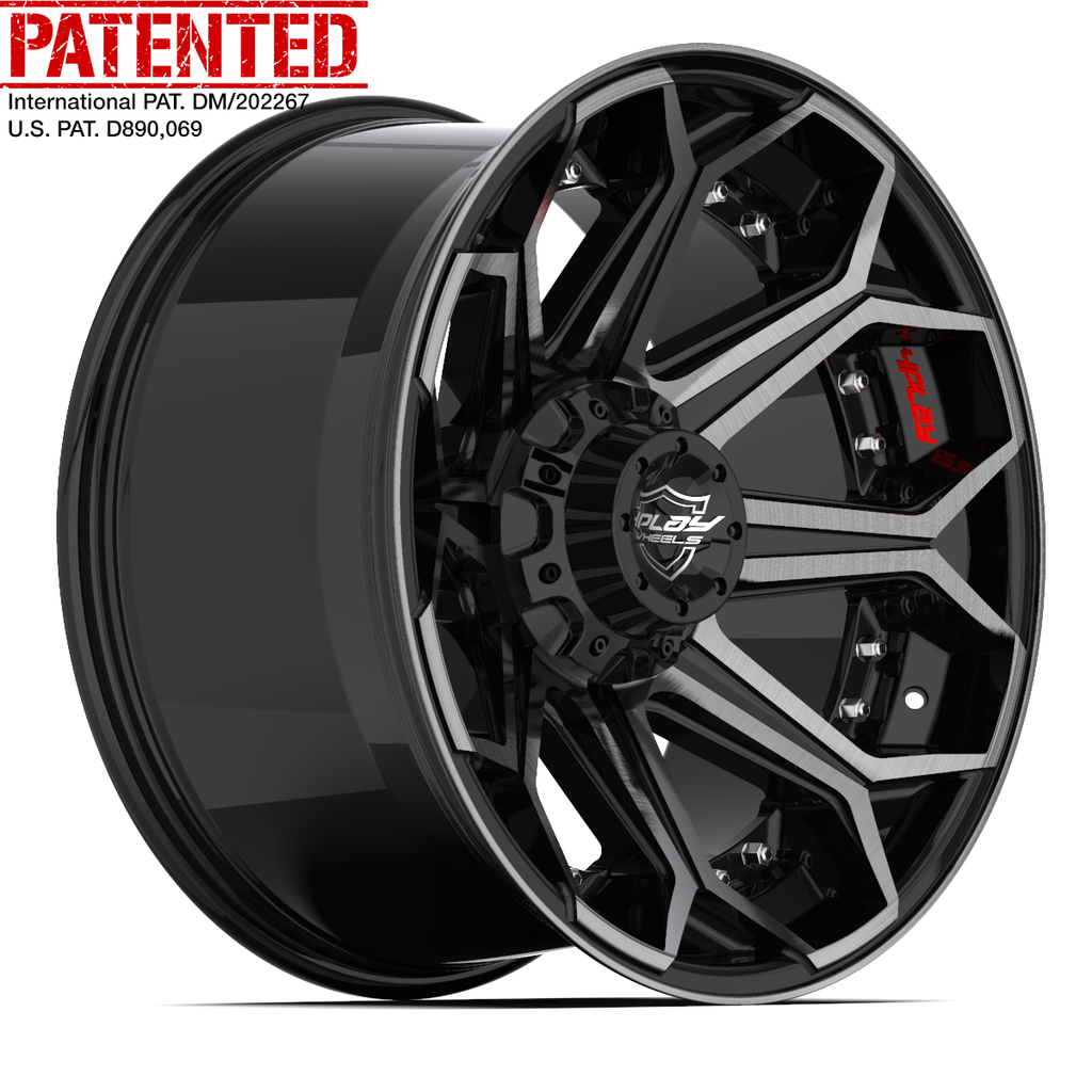 22" Aftermarket Wheel fits GM-Ford-Lincoln-Nissan-Toyota - 4P80R Brushed Black 22x10