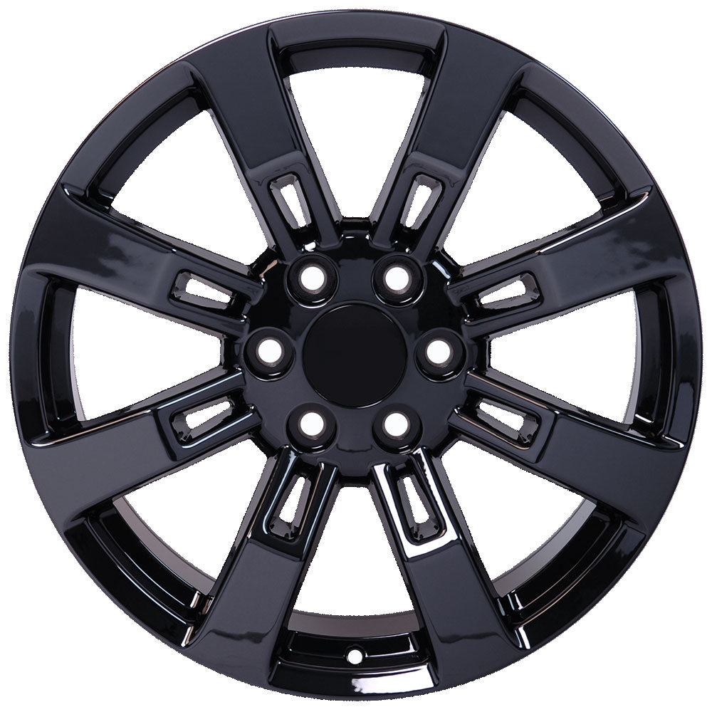 20" fits Cadillac - Escalade Replica Wheel - PVD Black Chrome 2x8.5 | Suncoast Wheels 22 inch OEM Chevy Wheels, factory Silverado 20 inch wheels, GMC replica wheels