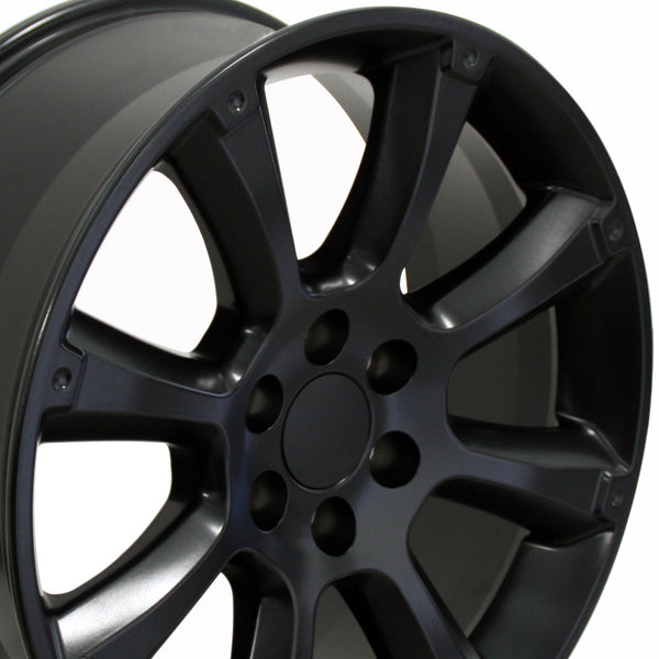 22" Fits Cadillac - Escalade Style Replica Wheel - Satin Black 22x9 | Suncoast Wheels 22 inch OEM Chevy Wheels, factory Silverado 20 inch wheels, GMC replica wheels