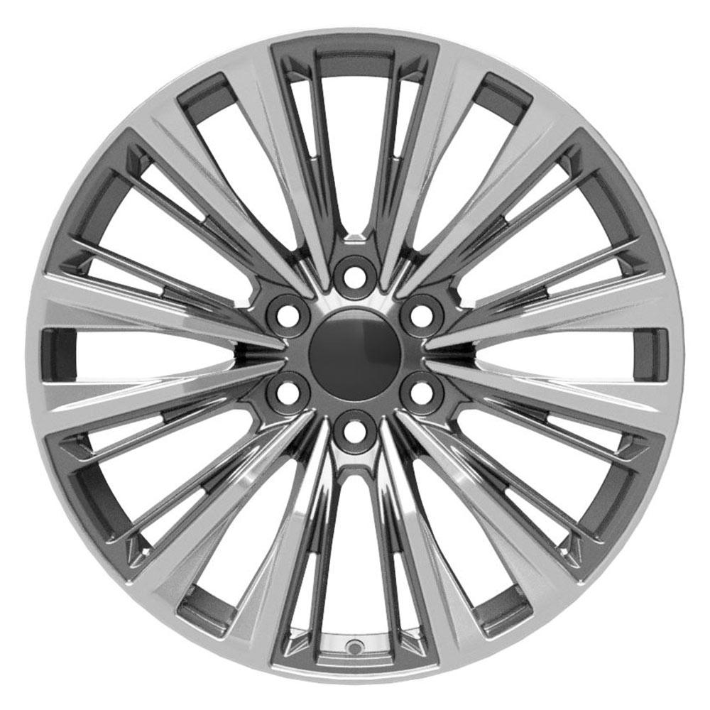 22" Wheel fits Cadillac Escalade - CA93 Gunmetal with Polished Face 22x9