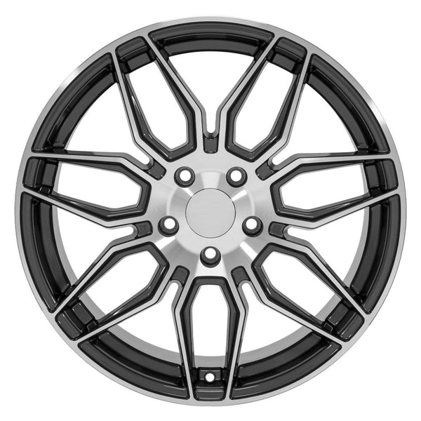 19" Wheel fits Chevrolet C8 Corvette - CV03D Gunmetal Machined 19x8.5