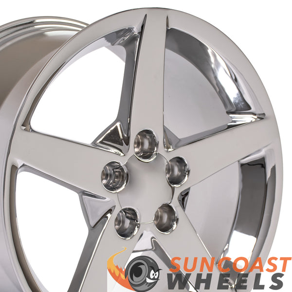 18 inch Rim Fits Corvette C6 Style CV06A 18x9.5 Chrome Wheel