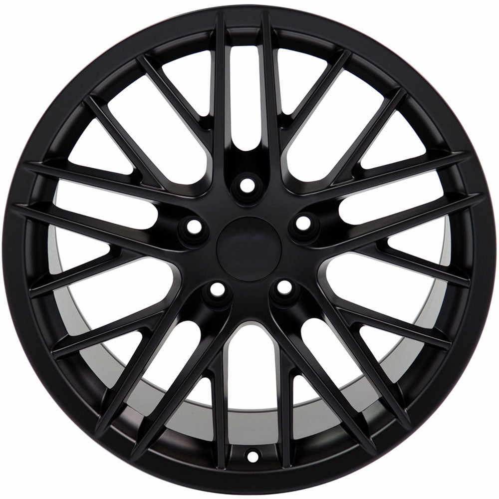 17" Fits Chevrolet - C6 ZR1 Style Replica Wheel - Satin Black 17x9.5 | Suncoast Wheels 22 inch OEM Chevy Wheels, factory Silverado 20 inch wheels, GMC replica wheels