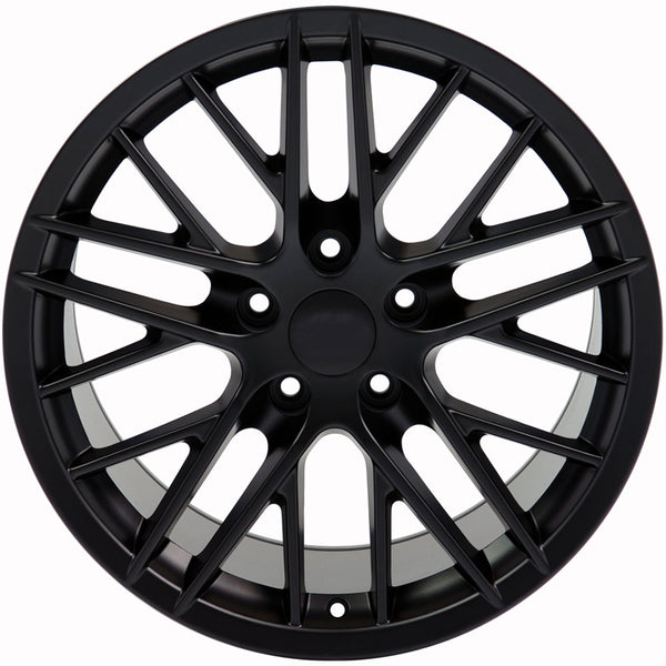18" Fits Chevrolet - C6 ZR1 Style Replica Wheel - Satin Black 18x1.5 | Suncoast Wheels 22 inch OEM Chevy Wheels, factory Silverado 20 inch wheels, GMC replica wheels