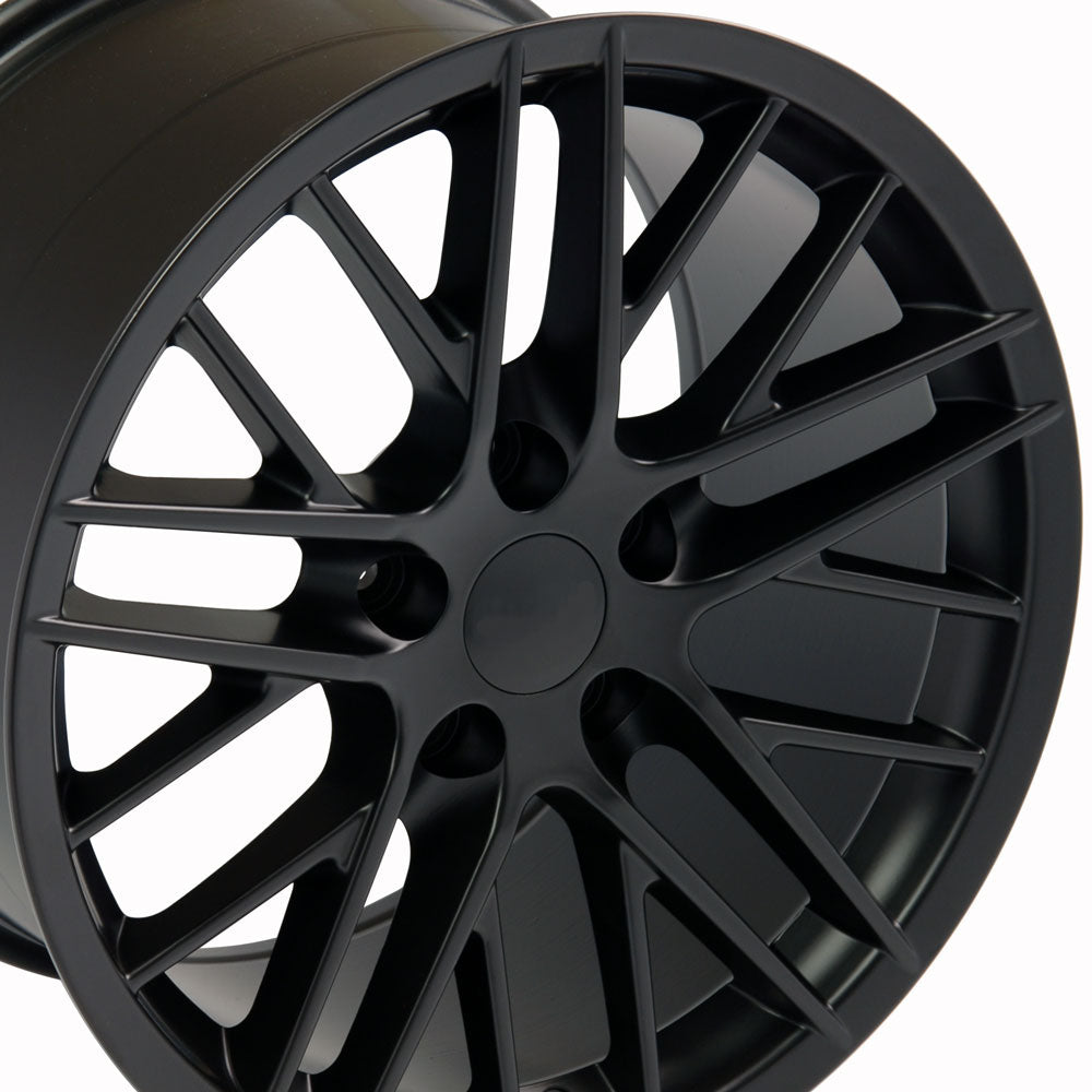 19" Fits Chevrolet - C6 ZR1 Wheel Replica - Satin Black 19x1 | Suncoast Wheels 22 inch OEM Chevy Wheels, factory Silverado 20 inch wheels, GMC replica wheels