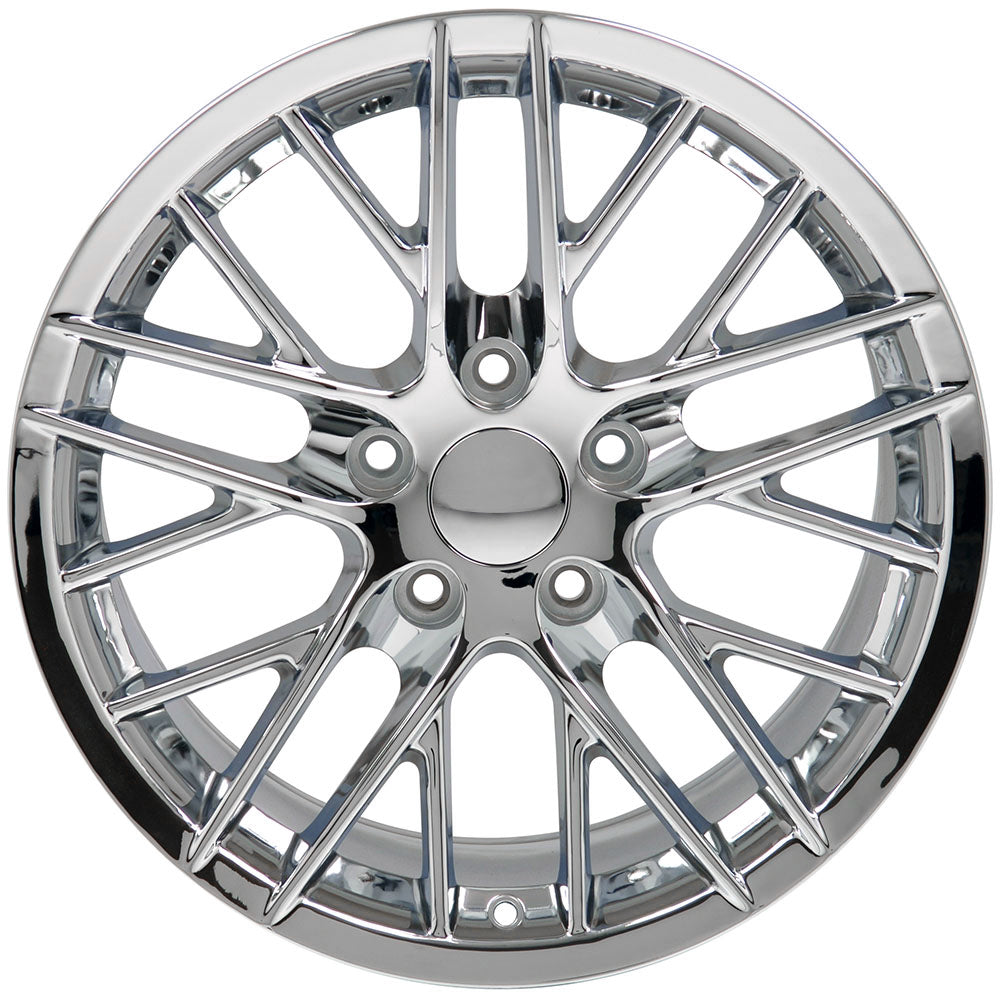 18" Fits Chevrolet - C6 ZR1 Style Replica Wheel - Chrome 18x1.5 | Suncoast Wheels 22 inch OEM Chevy Wheels, factory Silverado 20 inch wheels, GMC replica wheels