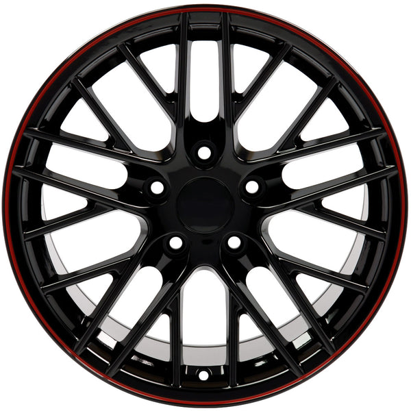 18" Fits Chevrolet - Corvette C6 ZR1 Wheel - Black 18x8.5 | Suncoast Wheels 22 inch OEM Chevy Wheels, factory Silverado 20 inch wheels, GMC replica wheels