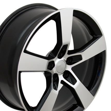 20" Fits Chevrolet - Camaro SS Style Replica Wheel - Black Mach'd Face 2x8 | Suncoast Wheels 22 inch OEM Chevy Wheels, factory Silverado 20 inch wheels, GMC replica wheels