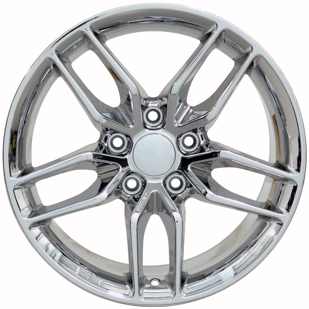 17" fits Chevrolet - C7 Stingray Replica Wheel - Chrome 17x9.5 | Suncoast Wheels 22 inch OEM Chevy Wheels, factory Silverado 20 inch wheels, GMC replica wheels