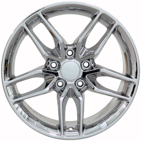 17" fits Chevrolet - C7 Stingray Replica Wheel - Chrome 17x9.5 | Suncoast Wheels 22 inch OEM Chevy Wheels, factory Silverado 20 inch wheels, GMC replica wheels