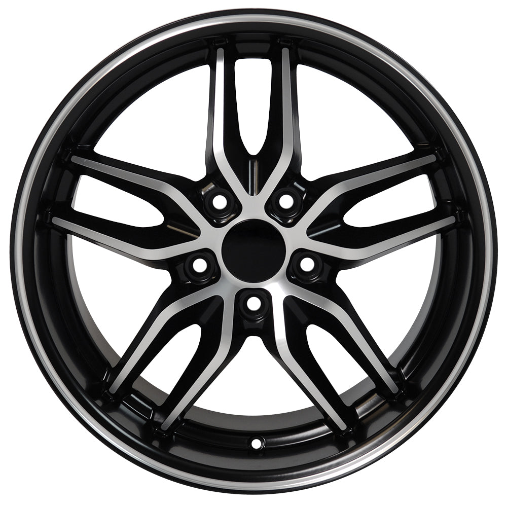 17" fits Chevrolet - Corvette Deep Dish Wheel Replica - Satin Black Machined Face 17x9.5 | Suncoast Wheels 22 inch OEM Chevy Wheels, factory Silverado 20 inch wheels, GMC replica wheels