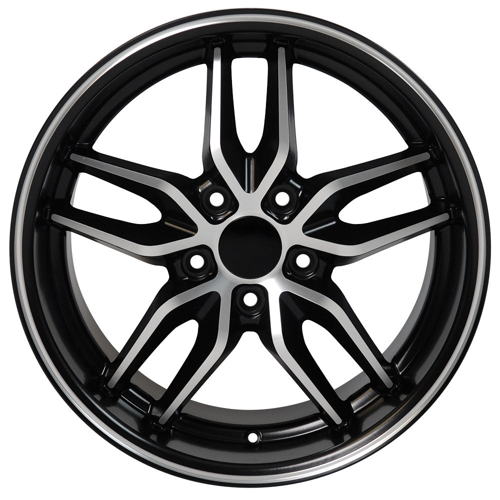 18" fits Chevrolet - Corvette Deep Dish Wheel Replica - Satin Black Machined Face 18x1.5 | Suncoast Wheels 22 inch OEM Chevy Wheels, factory Silverado 20 inch wheels, GMC replica wheels