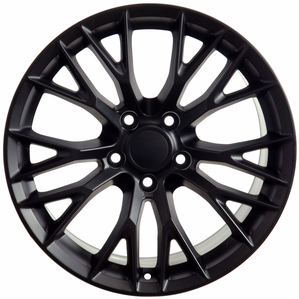 18" Fits Chevrolet - C7 Z6 Style Replica Wheel - Satin Black 18x1.5 | Suncoast Wheels 22 inch OEM Chevy Wheels, factory Silverado 20 inch wheels, GMC replica wheels