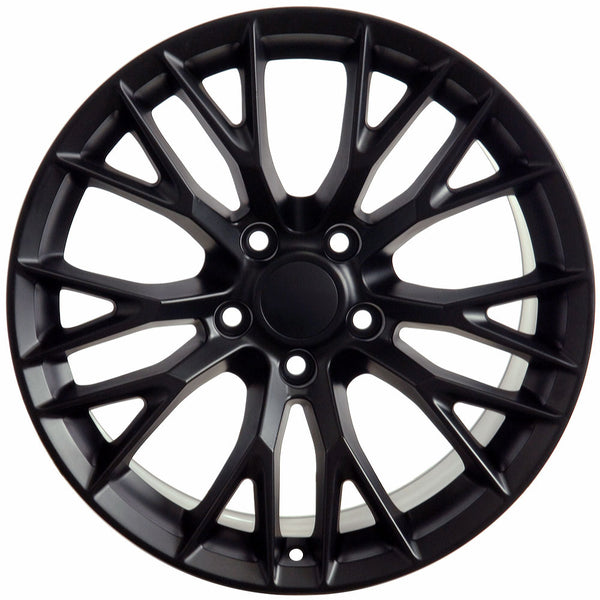 18" Fits Chevrolet - C7 Z6 Style Replica Wheel - Satin Black 18x1.5 | Suncoast Wheels 22 inch OEM Chevy Wheels, factory Silverado 20 inch wheels, GMC replica wheels