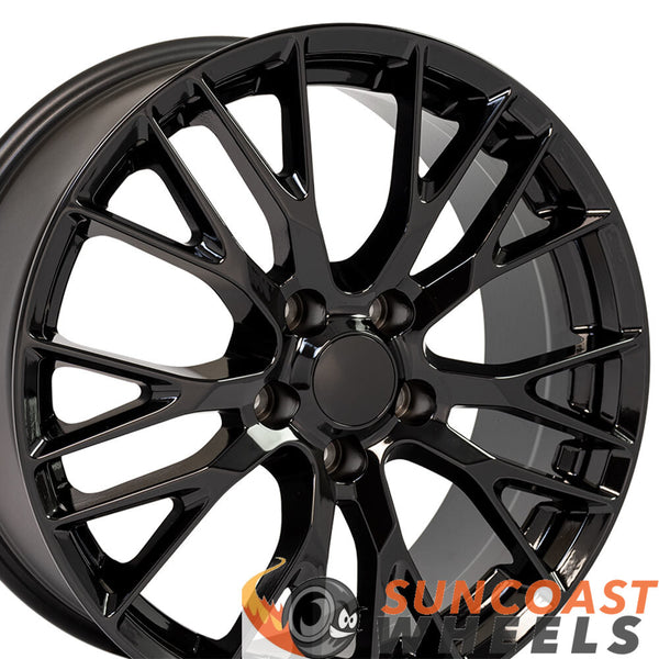 Fits Corvette Wheel - C7 Z06 Rim Style - CV22C 19x8.5 Black Corvette Rim	