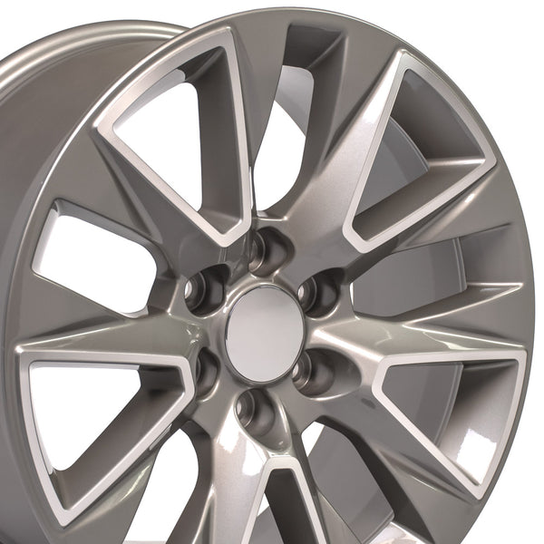  20x9-inch Rim Fits Chevy Silverado LTZ Silver Machined Chevy Truck Wheel