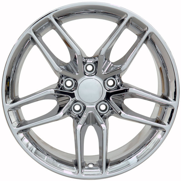 18" fits Chevrolet - C7 Stingray Replica Wheel - Chrome 18x8.5 | Suncoast Wheels 22 inch OEM Chevy Wheels, factory Silverado 20 inch wheels, GMC replica wheels