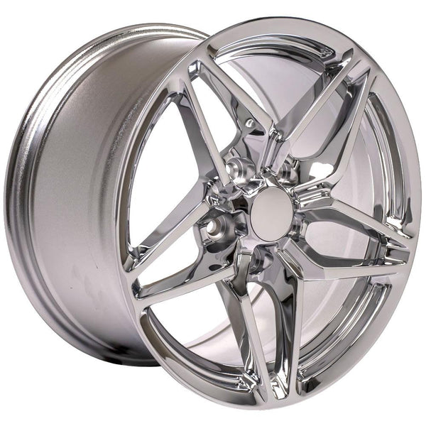 18 inch Rim fits Corvette - CV31 C7 ZR1 Style Chrome Wheel 18x10.5