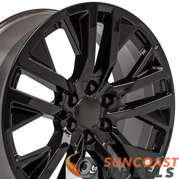 22 inch Rim Fits Next Gen Sierra CV38 22x9 Gloss Black Chevy Truck Wheel
