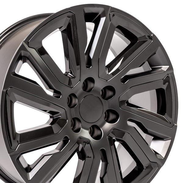 22" Satin Black with Gloss Black Insert Rims fit GMC Sierra 1500 22x9