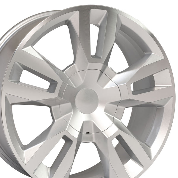 22" Rim fits Tahoe RST Rally Style Silver Mach'd 22x9 Wheel Hollander 5821