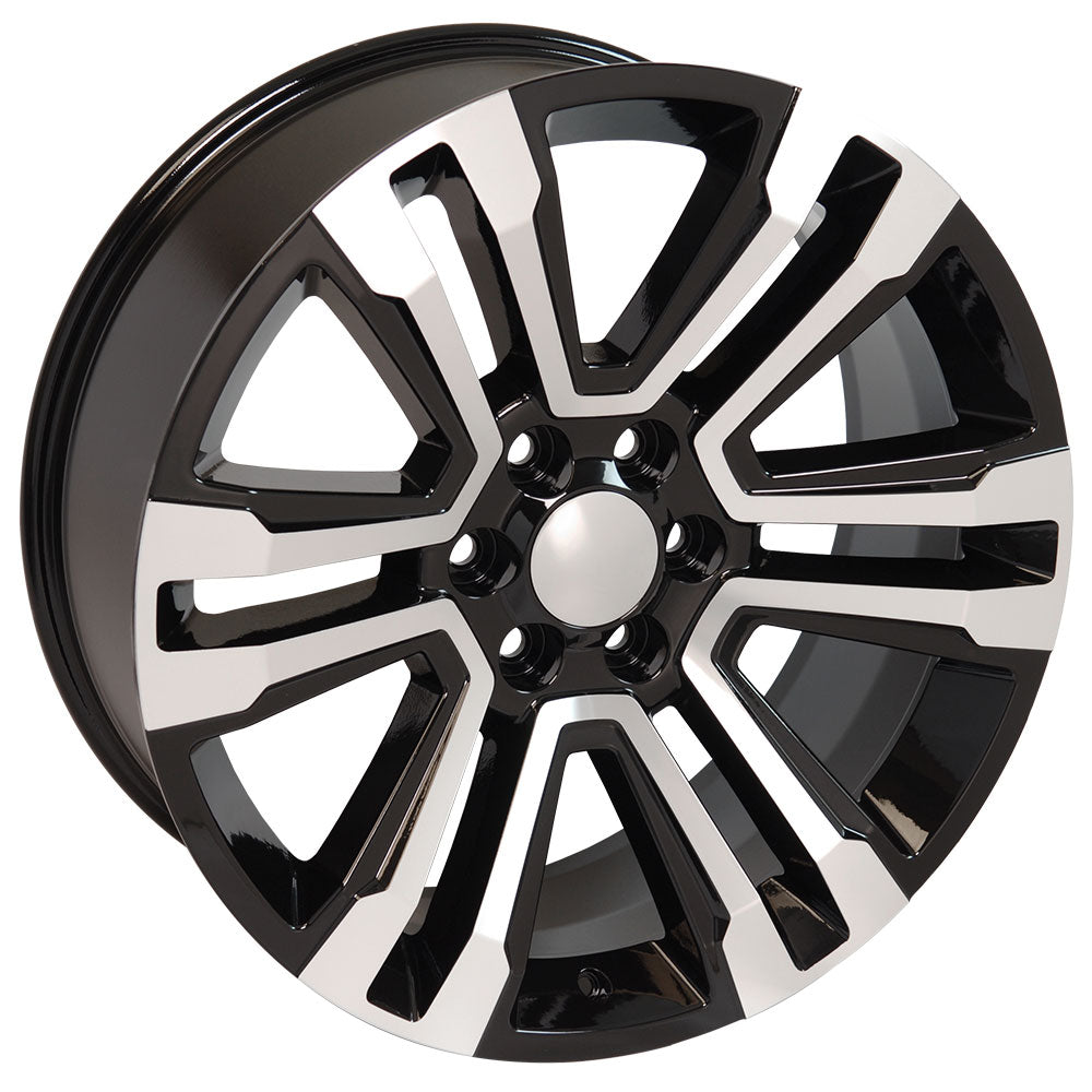 22 fits GMC - Denali Replica Wheel - Black Machined Face 24x10