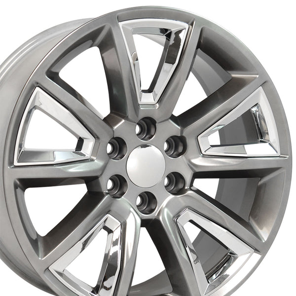 20" Rim fits Tahoe Hyper Black w/Chrome 20x8.5 Wheel Hollander 5696