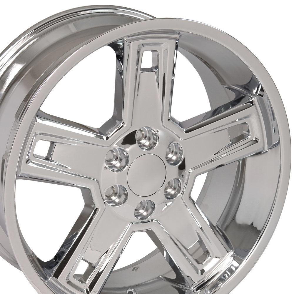 22" Fits Chevrolet - Silverado Deep Dish Wheel Replica - Chrome 22x9.5 | Suncoast Wheels 22 inch OEM Chevy Wheels, factory Silverado 20 inch wheels, GMC replica wheels